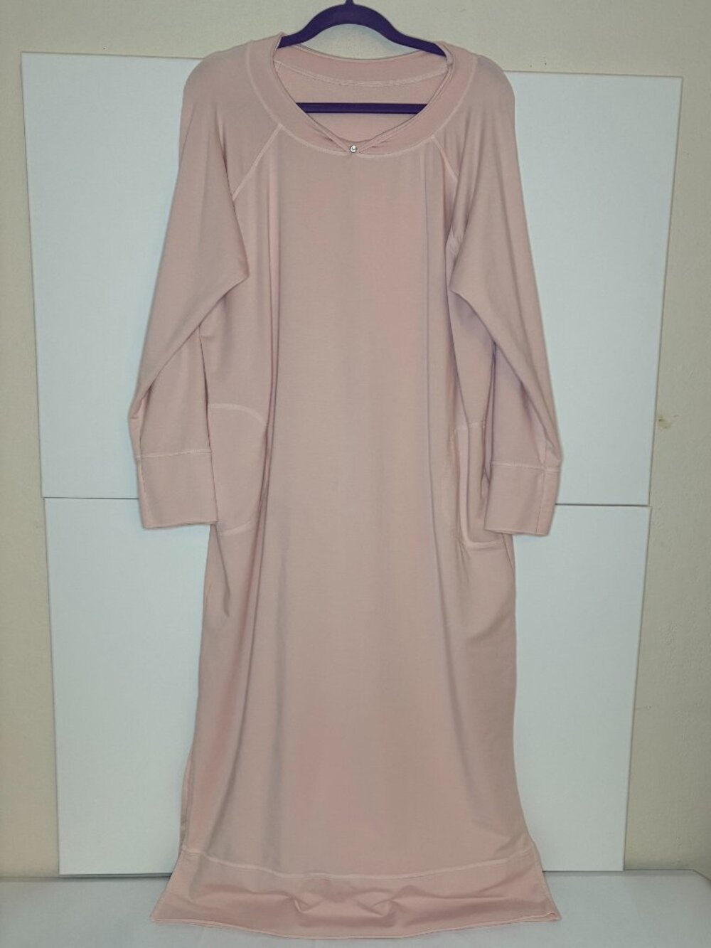 Urban Muu Muu Pink Maxi Lounge Long Sweatshirt Supmia Cotton Stretch Dress O/S